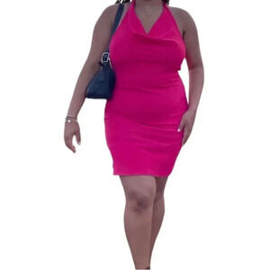 See You Monday hot pink halter slip dress. NWT. Women’s size XL